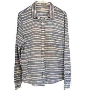 JCrew Mercantile Lightweight Cotton Blue/White Striped Shirt XL Open To Offers